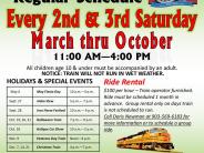 Mineola Mini Train runs two Saturdays each month at Iron Horse Square from March through October and for special events.
