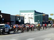 Bike race through Downtown Mineola, Texas