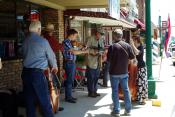 Musicians jam in Downtown Mineola, Texas